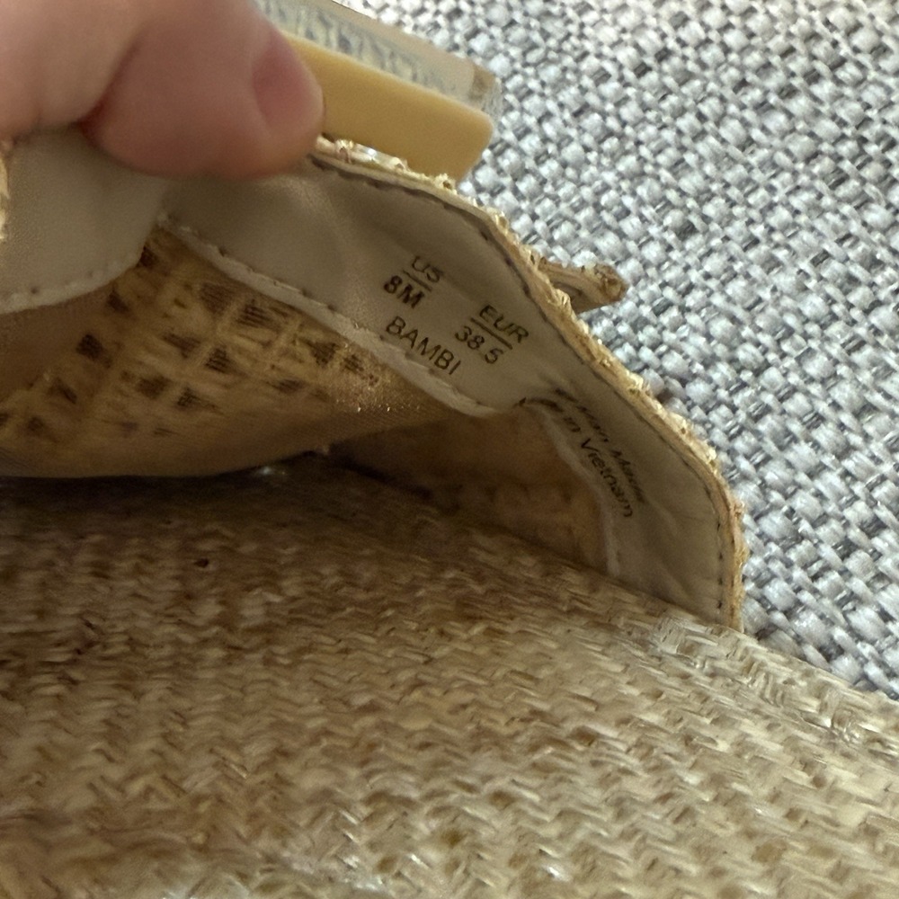 Sam Edelman Bambi Raffia Buckle Slides in Natural Size 8 - Picture 5 of 5